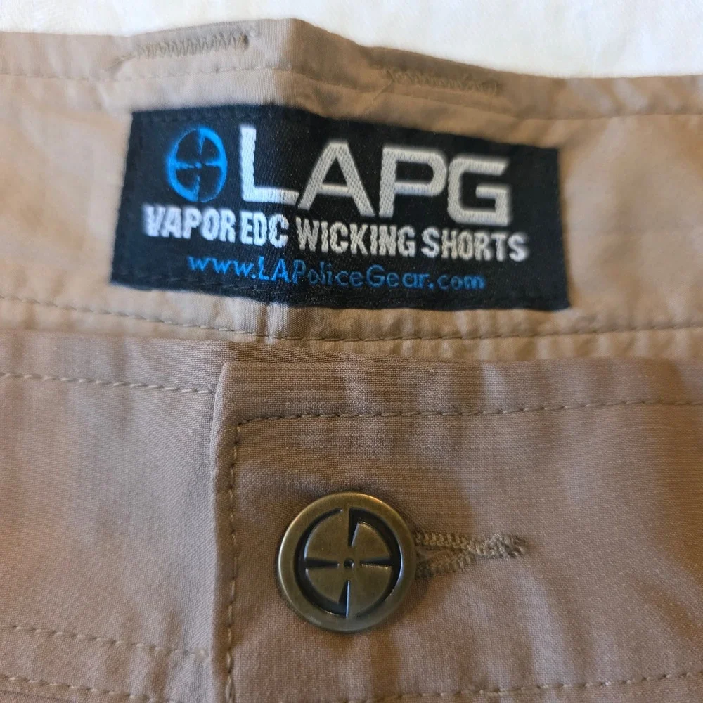 LA Police Gear LAPG Vapor EDC Wicking Shorts Brown Mens 42 HS5007 Cargo Tactical